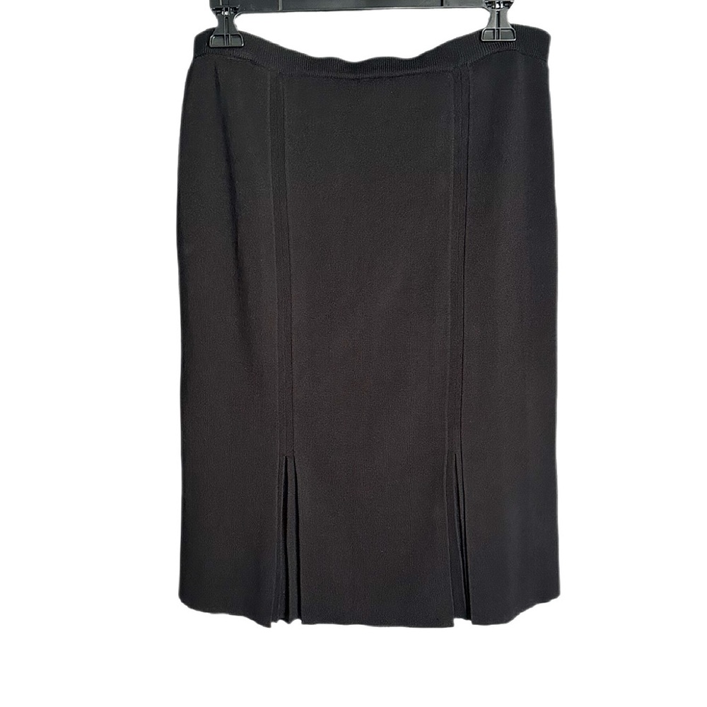 NWT Grace Elements Black Pleated Pencil Skirt Size Petite L